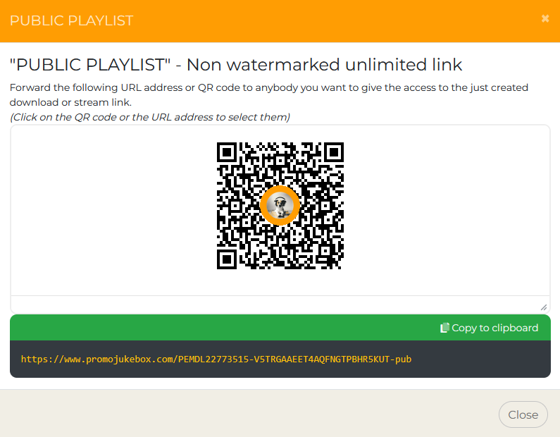 Public playlists and public share links